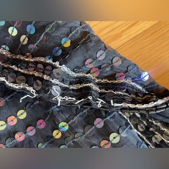 80s Deco Sequined Drop Waist Dress - Picture 5 of 9